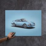 Poster Porsche 911 RS - blau - Colors of Speed