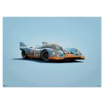 Poster Porsche 917 - Gulf - 24h Le Mans - 1971 - Colors of Speed