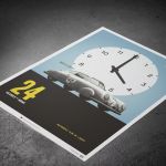 Affiche Porsche Gmund - Argent - 24h Le Mans - 1951