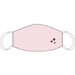 Mouth and nose mask little hearts pink
