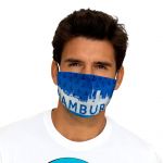 Mouth and nose mask Hamburg skyline blue
