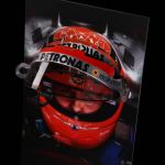 Michael Schumacher photo murale de visière avec visière de casque originale 2012 édition finale