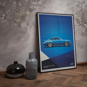 Poster Porsche 911 RS - Blau