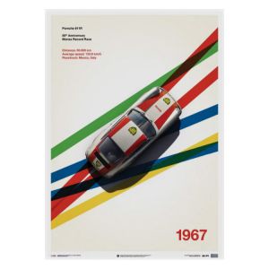 Affiche Porsche 911R - BP Racing - Monza - 1967