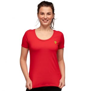 T-Shirt donna piccolo logo rosso Scuderia Ferrari
