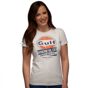 Gulf Camiseta Oil Racing mujer crema