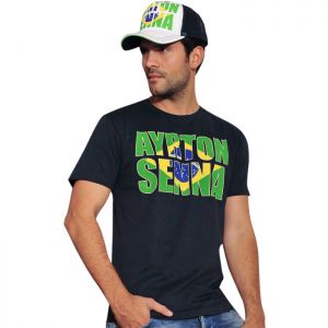 Ayrton Senna T-Shirt Brazil navy