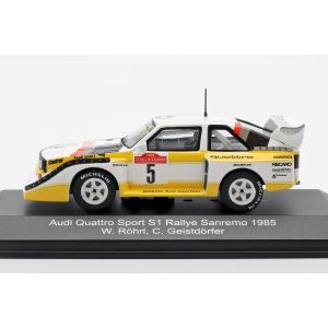 Audi Sport Quattro S1 #5 Winner Rallye Sanremo 1985 Röhrl, Geistdörfer 1:43