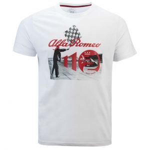 Alfa Romeo Lifestyle 110 Camiseta Aniversario Carrera blanca