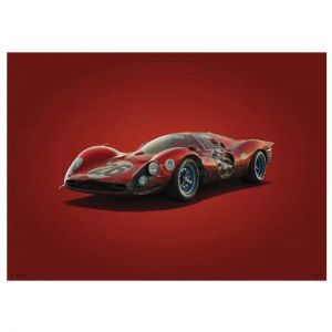 Poster Ferrari 412P - Rosso - Daytona - 1967 - Colors of Speed