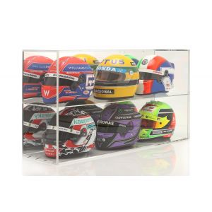 Display case for 1/2 scale helmets or 1/18 scale model cars mirrored
