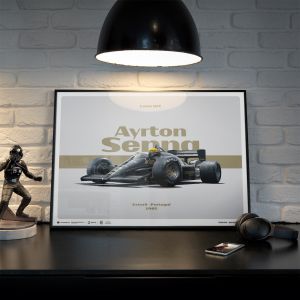 Poster Lotus 97T - Ayrton Senna - Formel 1 Portugal GP 1985 - horizontal