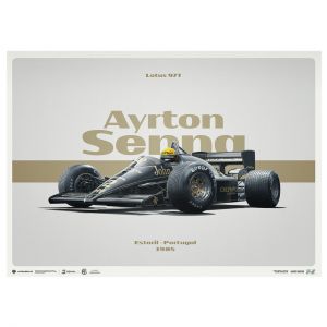 Cartel Lotus 97T - Ayrton Senna - Fórmula 1 GP de Portugal 1985 - horizontal