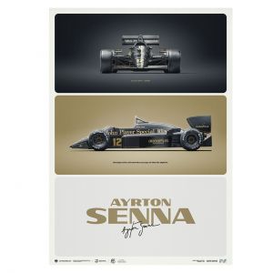 Poster Lotus 97T - Ayrton Senna - Formula 1 Portugal GP 1985 - Triptych