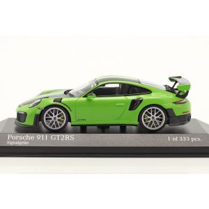 Porsche 911 GT2 RS Weissach Package 2018 signal green / silver rims 1/43