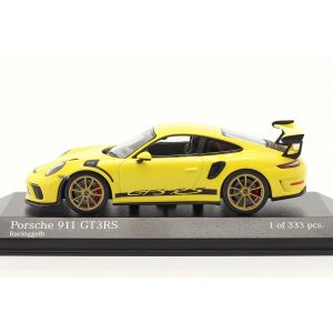 Porsche 911 GT3 RS 2018 jaune racing / jantes dorées 1/43