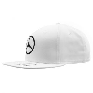 Mercedes-AMG Petronas Fahrer Cap Hamilton Signatur weiß Flat Brim