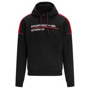 Porsche Motorsport Felpa con cappuccio nero/rosso