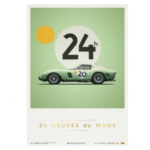 Affiche Ferrari 250 GTO - Vert - 24h Le Mans - 1962 - Collector's Edition