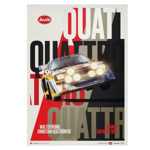Affiche Audi Quattro S1 - Walter Röhrl & Christian Geistdörfer - San Remo 1985