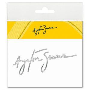 Ayrton Senna Sticker Signature 3D EPOXY silver