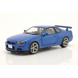 Nissan Skyline GT-R (R34) Año de construcción 1999 azul metálico 1/18