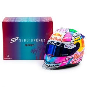 Sergio Pérez Casco en miniatura Fórmula 1 GP de Miami 2022 1/2