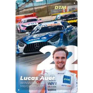 Metal-Plate Sign Lucas Auer #22 Team Winward Racing Mercedes-AMG GT3 DTM 2022