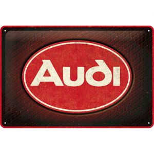 Plaque en Métal Audi - Logo Red Shine 20x30cm