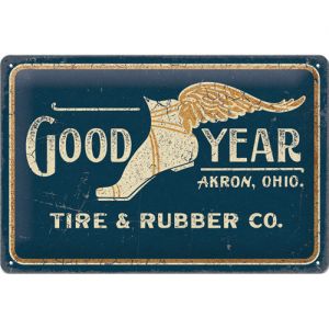Cartello di latta Goodyear - Wing Foot Logo 1901 20x30cm