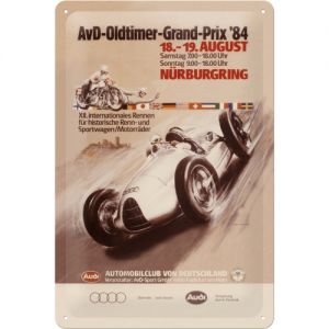Cartello di latta Audi AvD Oldtimer Grand Prix 20x30cm