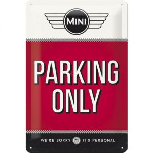 Metal-Plate Sign Mini - Parking Only Red 20x30cm