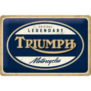 Plaque en Métal Triumph - Legendary Motorcycles 20x30cm