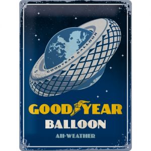 Cartel de hojalata Goodyear - Balloon Tire 30x40cm