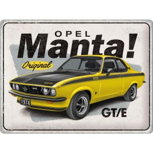 Cartel de hojalata Opel - Manta GT/E 30x40cm
