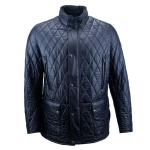 Heinz Bauer Leather jacket Lancaster navy blue
