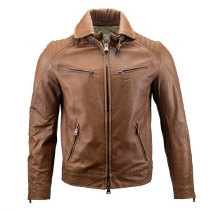Heinz Bauer Leather jacket Sao Paulo chestnut