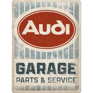 Cartel de hojalata Audi - Garage 30x40cm