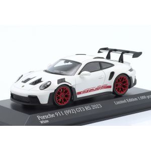 Porsche 911 (992) GT3 RS 2023 white / red decor 1/43