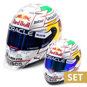 Set: Sergio Pérez Miniaturhelm Formel 1 Japan GP 2022