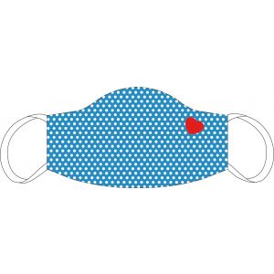Mouth and nose mask Dots with heart