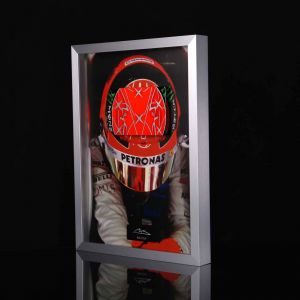 Michael Schumacher picture with handpainted carbon plate helmet 2012